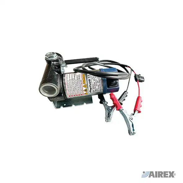 Elettropompa autoadescante a batteria con filtro e sistema by-pass per travaso gasolio. AIREX