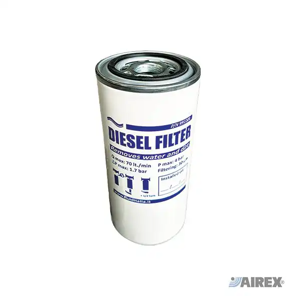 Professional cartridge filter for the purification of diesel fuel in plants. AIREX