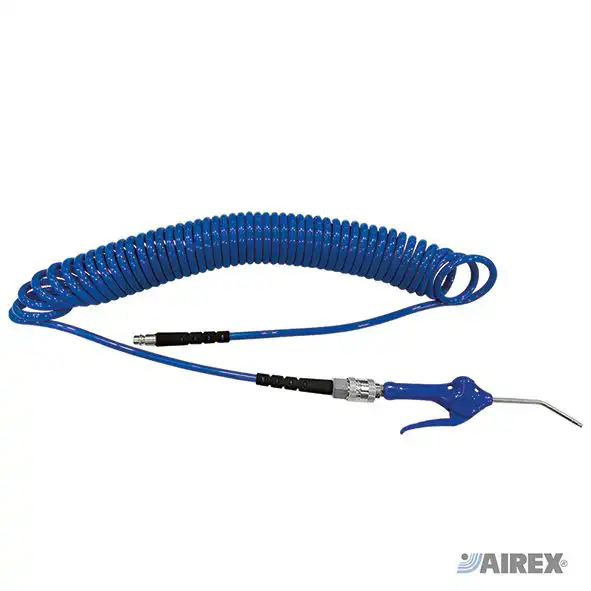 Kit spirale in poliuretano blu con presa, innesto e pistola professionale CEJN 204-0100. AIREX