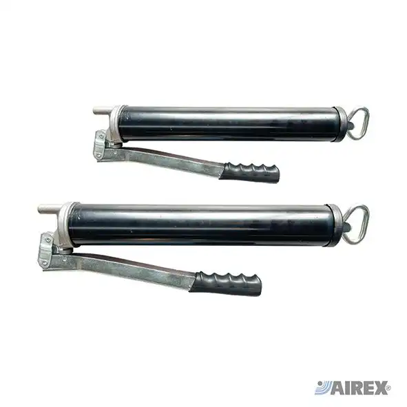 Compressore per grasso a leva con finitura zincata per l'uso di prodotto in cartuccia. AIREX