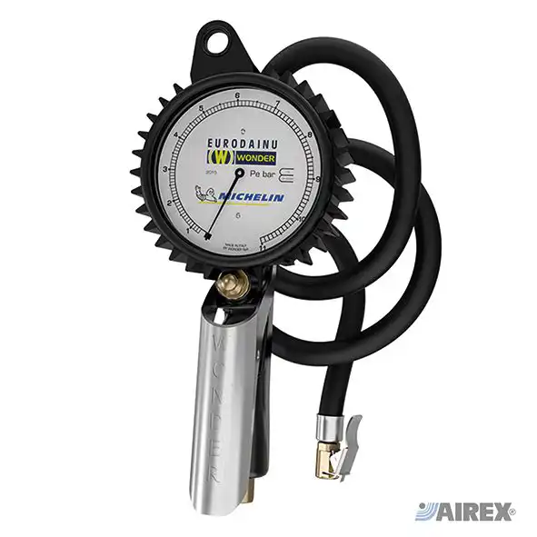 Pistola di gonfiaggio Michelin Eurodainu con omologazione CEE e tubo raccordato per uso intensivo. AIREX