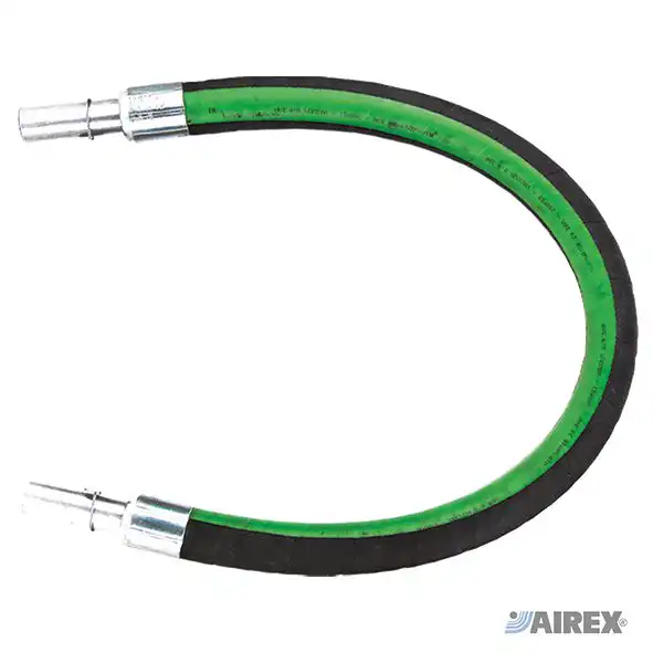 Expansion compensator hose with metal end fittings. AIREX
