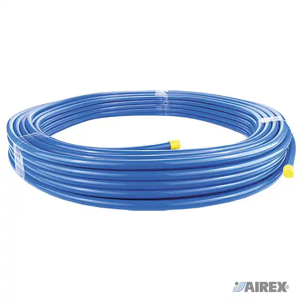 Blue flexible multilayer hose for the distribution of compressed air. AIREX