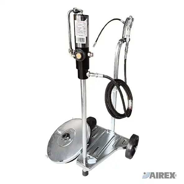 Aeropulsometro per fusti da 20-60 kg completo di carrello a due ruote e coperchio. AIREX