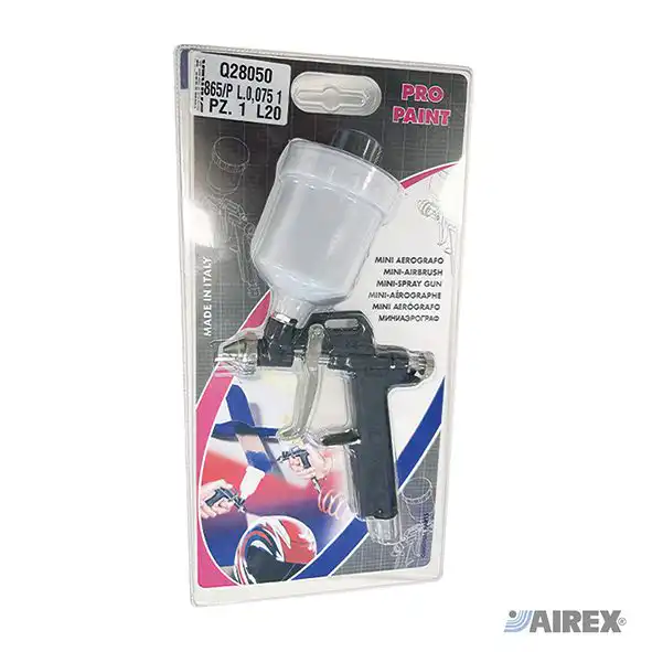 Aerografo specifico per ritocchi e decorazioni di precisione con tazza superiore. AIREX