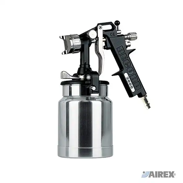 Aerografo professionale con serbatoio inferiore in alluminio e chiusura autoclave. AIREX