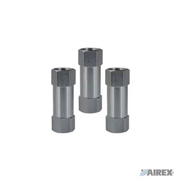 Valvole unidirezionali di non ritorno realizzate integralmente in acciaio inox per massima igiene e resistenza. AIREX