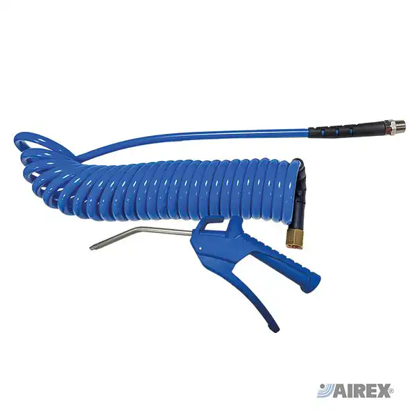 Kit con spirale blu da 4 metri in poliuretano e pistola modello 800. AIREX
