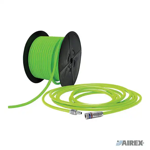 Tubo lineare in poliuretano alta visibilità su bobina e matassa per la sicurezza degli impianti industriali. AIREX